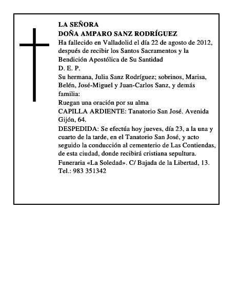 Doña Amparo Sanz Rodríguez