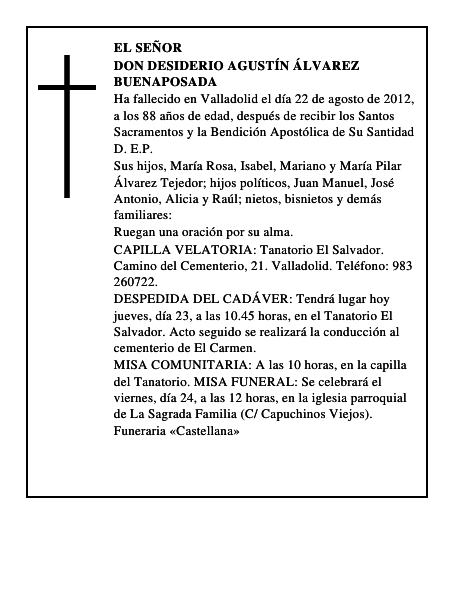 Don Desiderio Agustín Álvarez Buenaposada