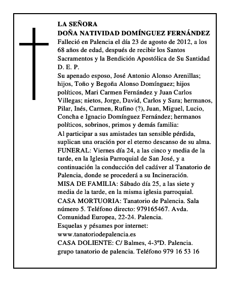 Doña Natividad Domínguez Fernández