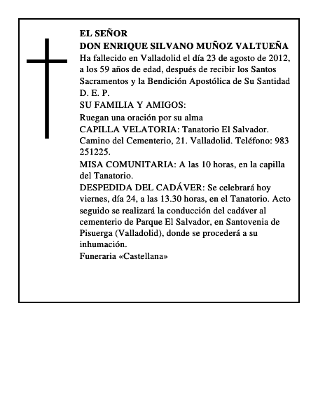 Don Enrique Silvano Muñoz Valtueña