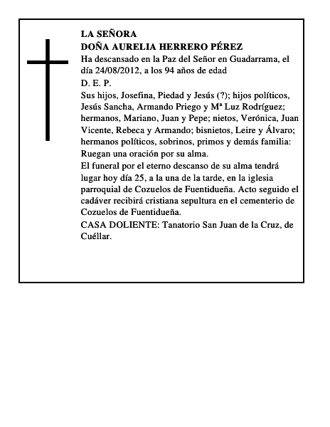 Doña Aurelia Herrero Pérez