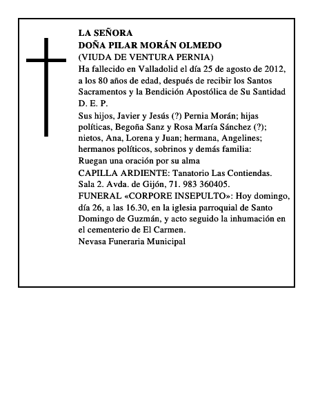 Doña Pilar Morán Olmedo