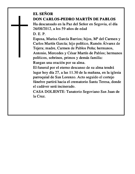 Don Carlos-Pedro Martín de Pablos