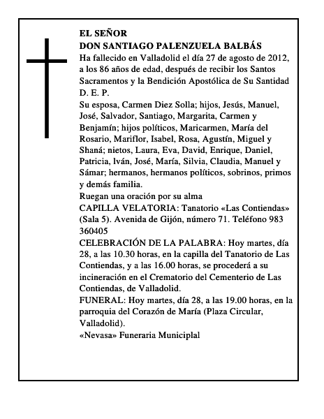 Don Santiago Palenzuela Balbás