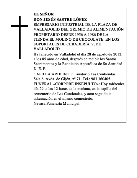 Don Jesús Sastre López