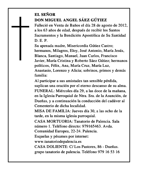 Don Miguel Angel Sáez Gútiez