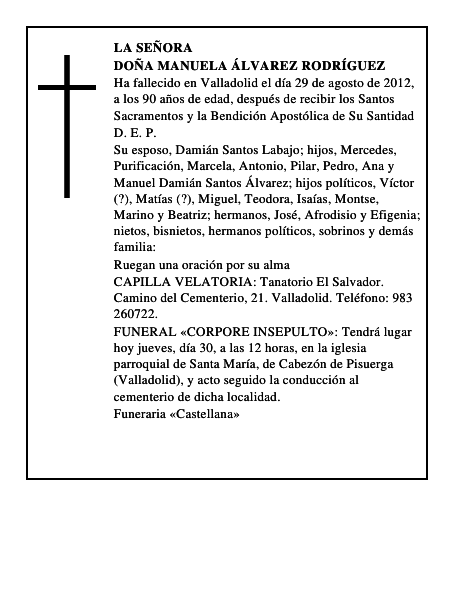 Doña Manuela Álvarez Rodríguez