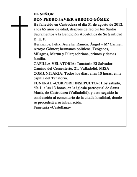Don Pedro Javier Arroyo Gómez