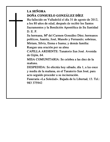 Doña Consuelo González Díez