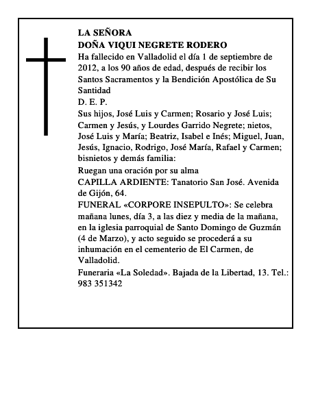 Doña Viqui Negrete Rodero