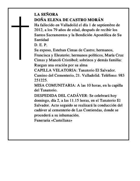 Doña Elena de Castro Morán