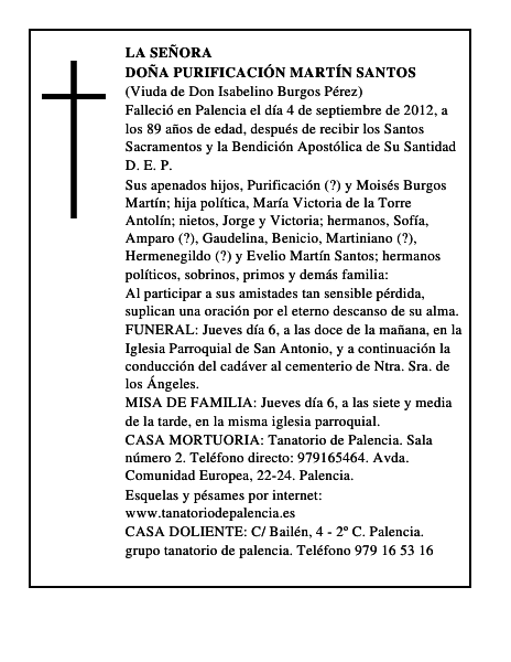 Doña Purificación Martín Santos