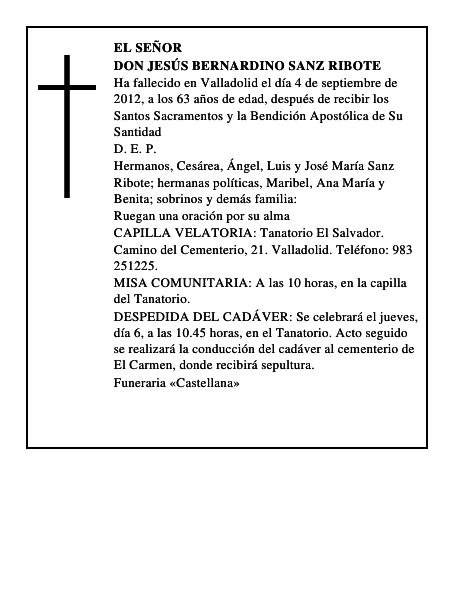 Don Jesús Bernardino Sanz Ribote