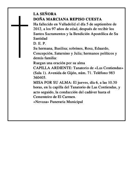 Doña Marciana Repiso Cuesta