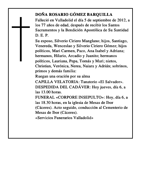 Doña Rosario Gómez Barquilla