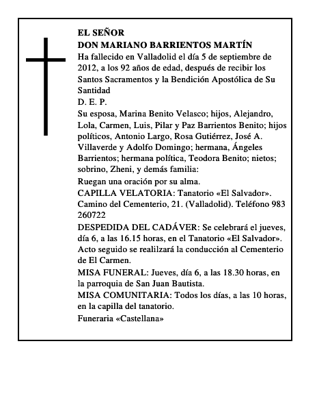 Don Mariano Barrientos Martín