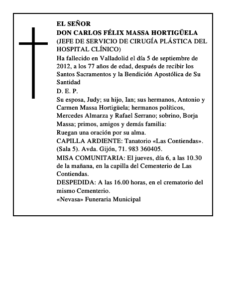 Don Carlos Félix Massa Hortigüela