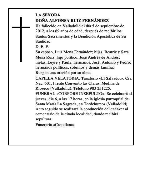 Doña Alfonsa Ruiz Fernández