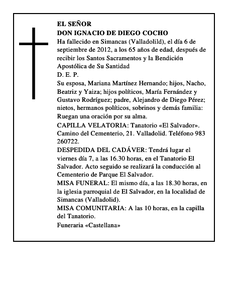 Don Ignacio de Diego Cocho