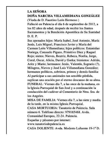 Doña Narcisa Villamediana González