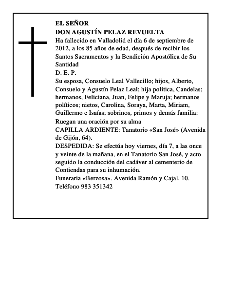 Don Agustín Pelaz Revuelta