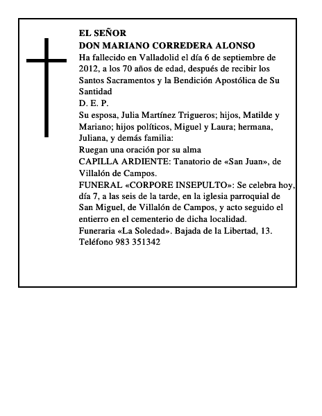 Don Mariano Corredera Alonso