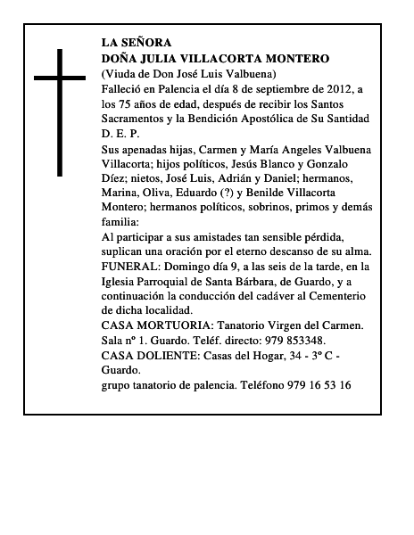 Doña Julia Villacorta Montero