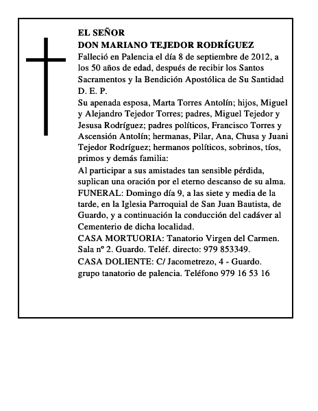 Don Mariano Tejedor Rodríguez