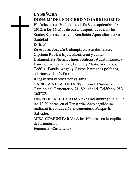 Doña Mª del Socorro Notario Robles