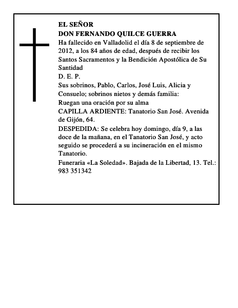 Don Fernando Quilce Guerra
