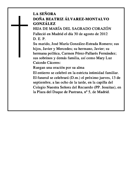 Doña Beatriz Álvarez-Montalvo González