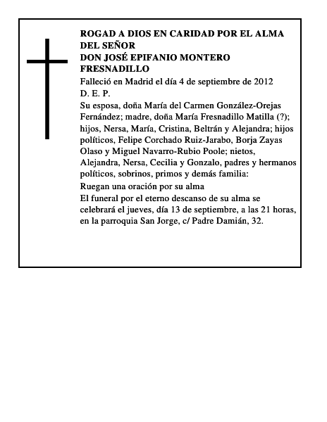 Don José Epifanio Montero Fresnadillo