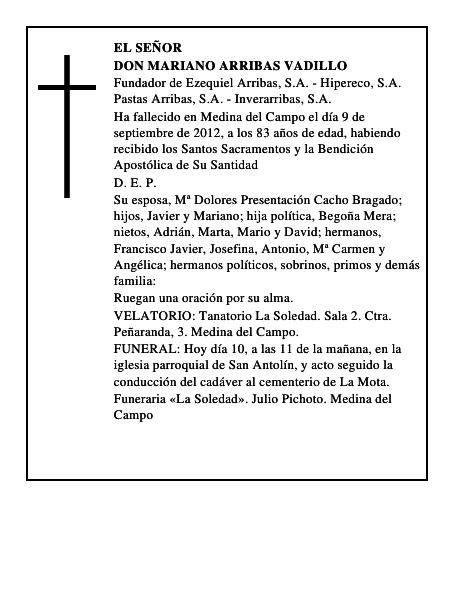 Don Mariano Arribas Vadillo