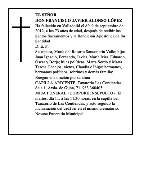 Don Francisco Javier Alonso López