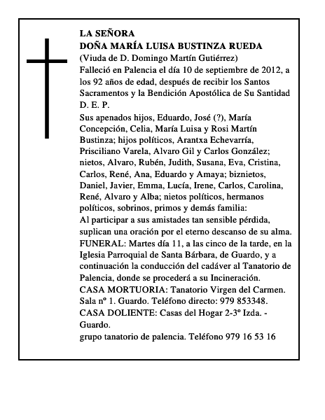 Doña María Luisa Bustinza Rueda