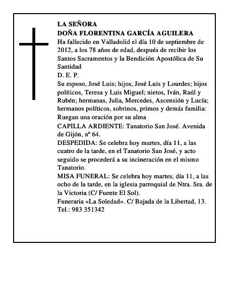Doña Florentina García Aguilera