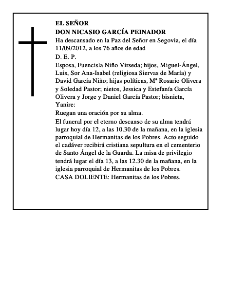 Don Nicasio García Peinador