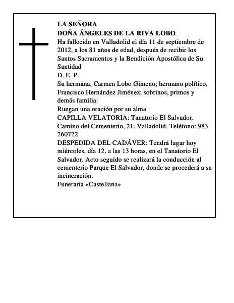 Doña Ángeles de la Riva Lobo