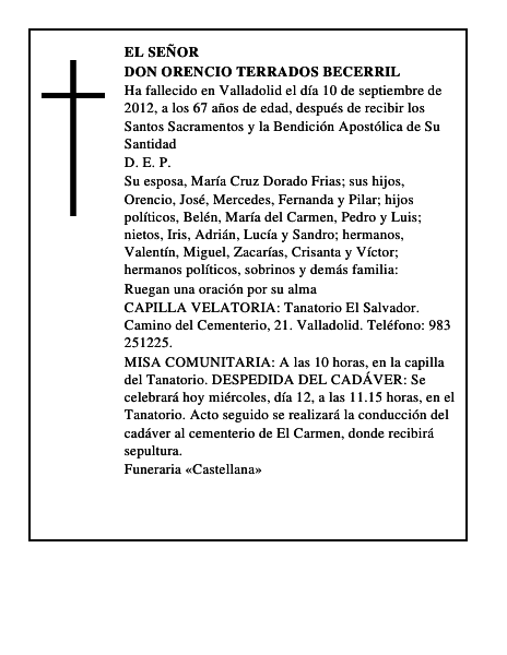 Don Orencio Terrados Becerril
