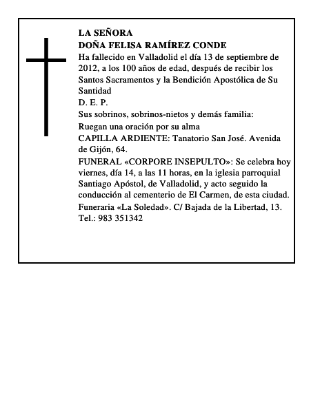 Doña Felisa Ramírez Conde