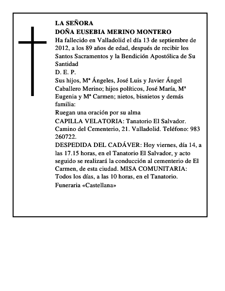 Doña Eusebia Merino Montero