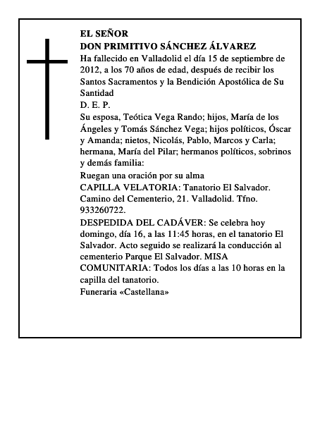 Don Primitivo Sánchez Álvarez