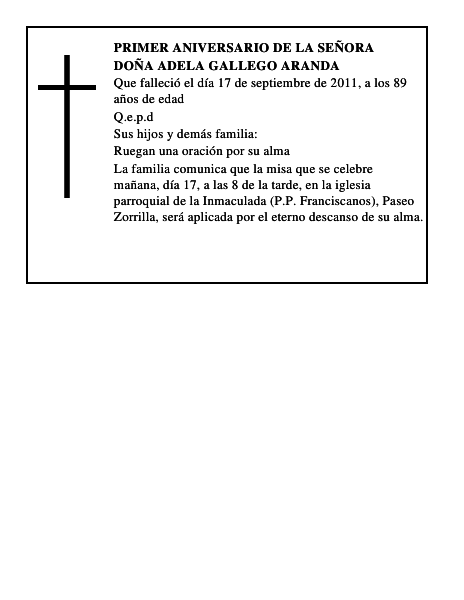 Doña Adela Gallego Aranda