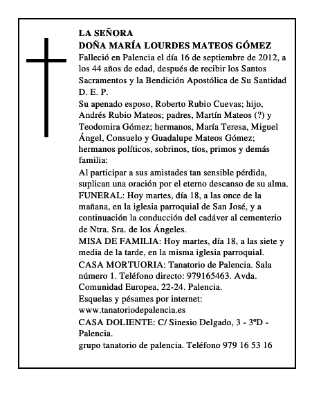 Doña María Lourdes Mateos Gómez