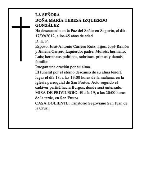 Doña María Teresa Izquierdo González