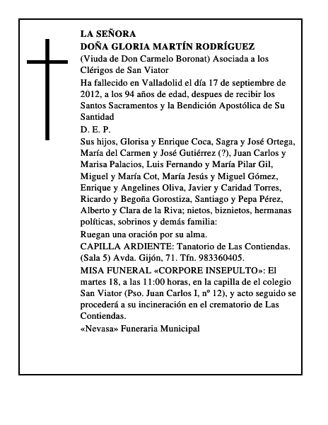Doña Gloria Martín Rodríguez