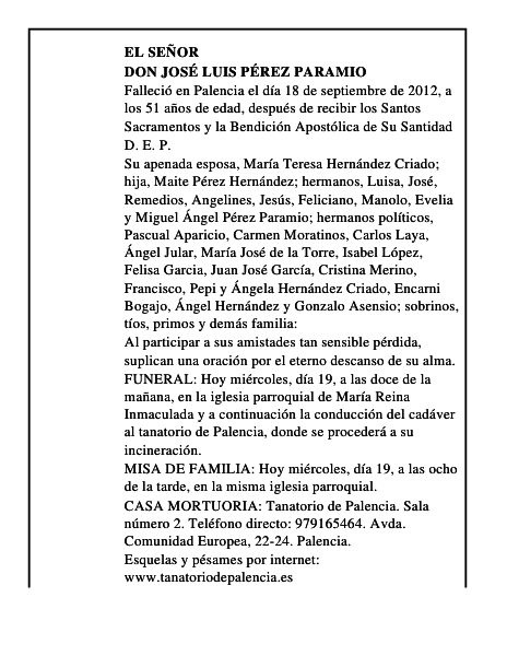 Don José Luis Pérez Paramio