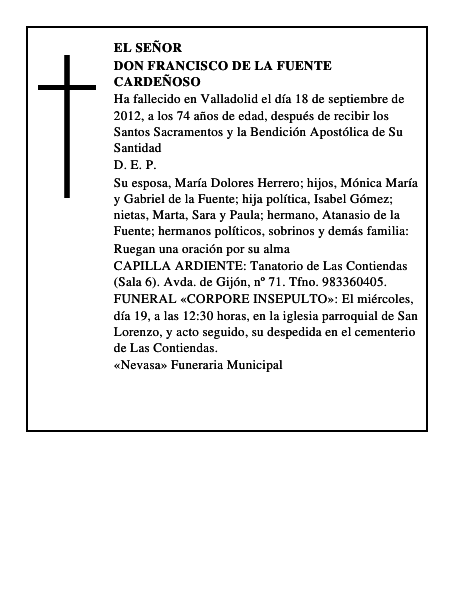 Don Francisco de la Fuente Cardeñoso