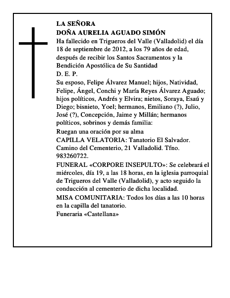 Doña Aurelia Aguado Simón