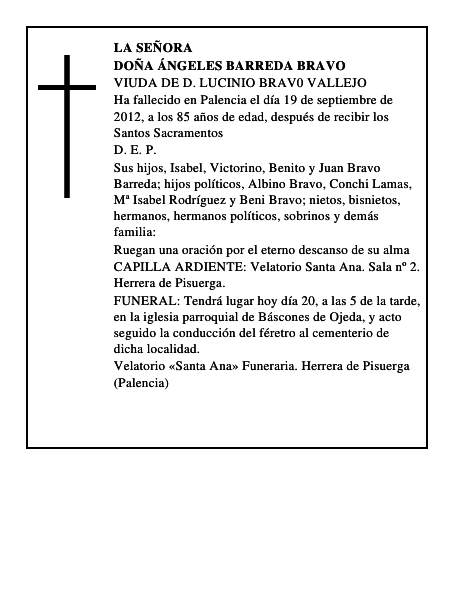 Doña Ángeles Barreda Bravo